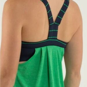 lululemon athletica Vibrant Green and Black Racerback Tank